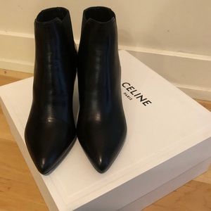 NWT Celine Chelsea black leather ankle boots